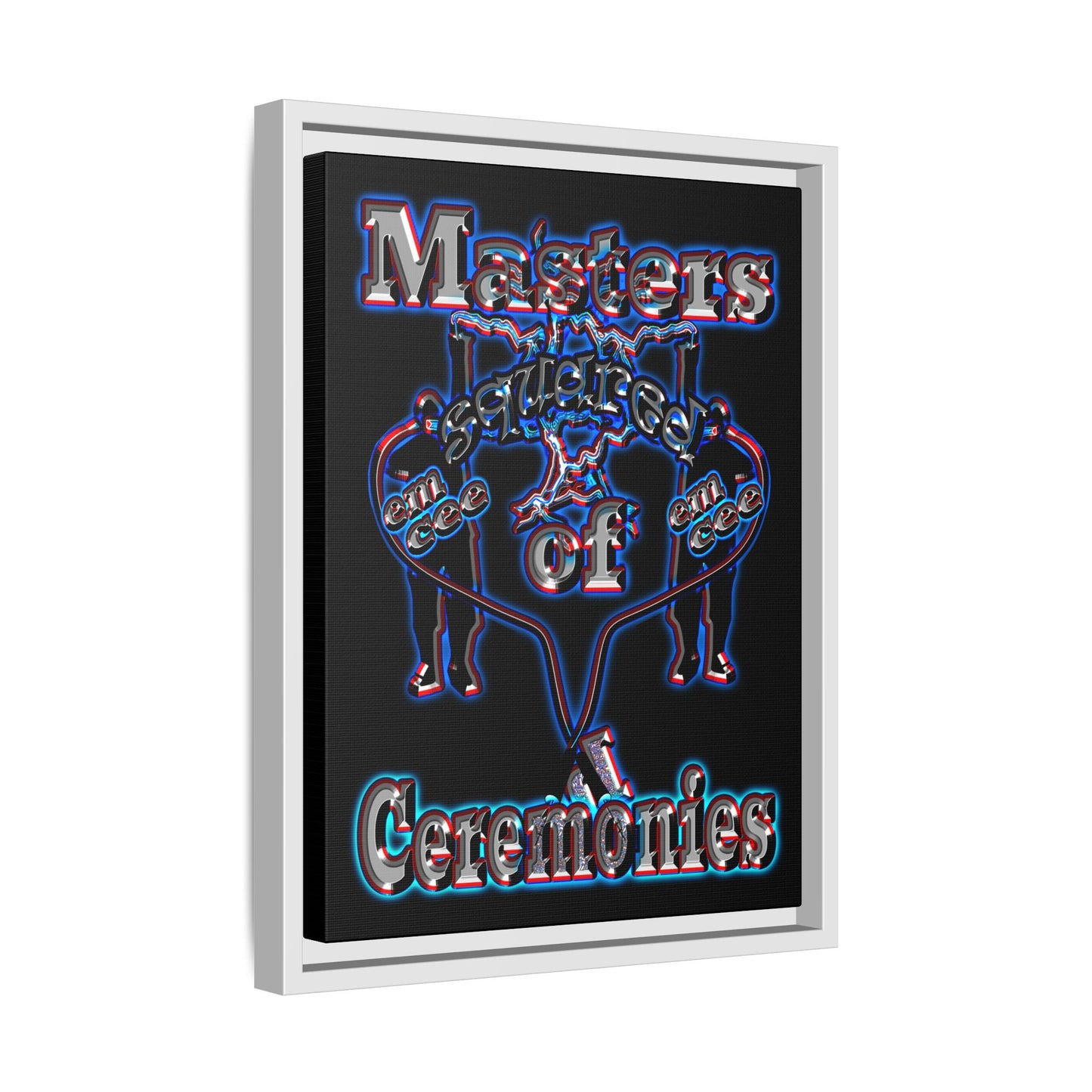 em cee squared - framed canvas art (black)