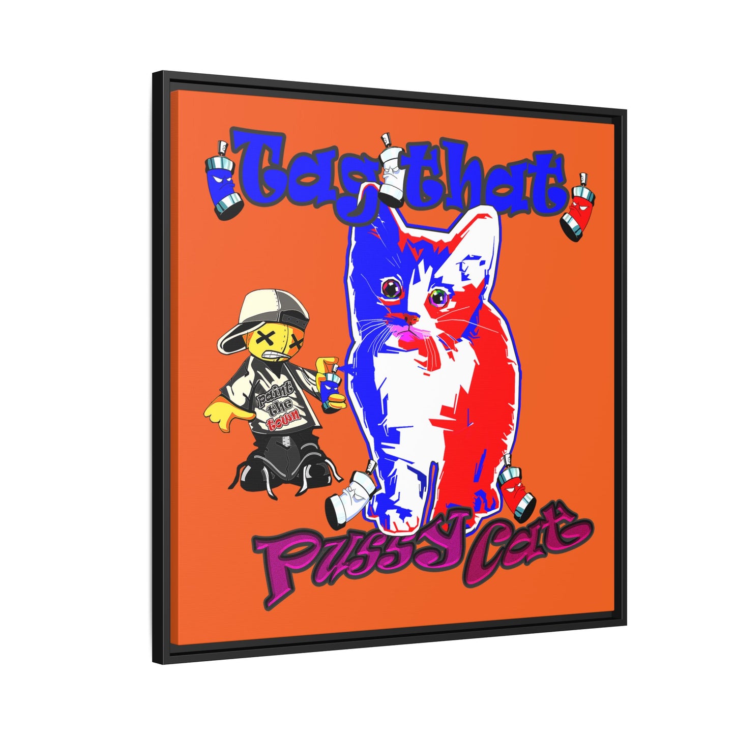 tag that - framed canvas art (orange)