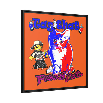 tag that - framed canvas art (orange)