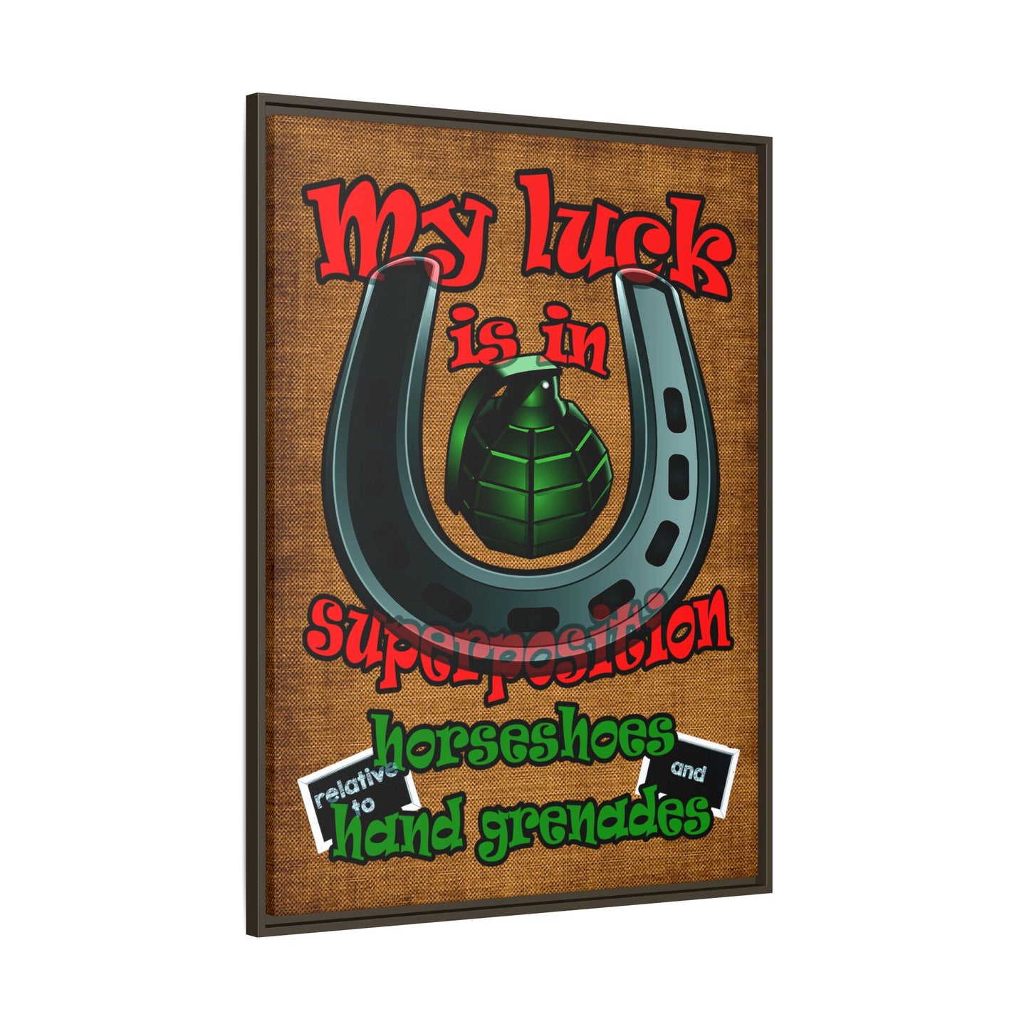 my luck - framed canvas art (brown papyrus)