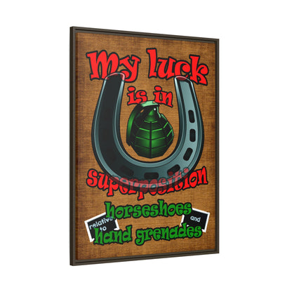 my luck - framed canvas art (brown papyrus)