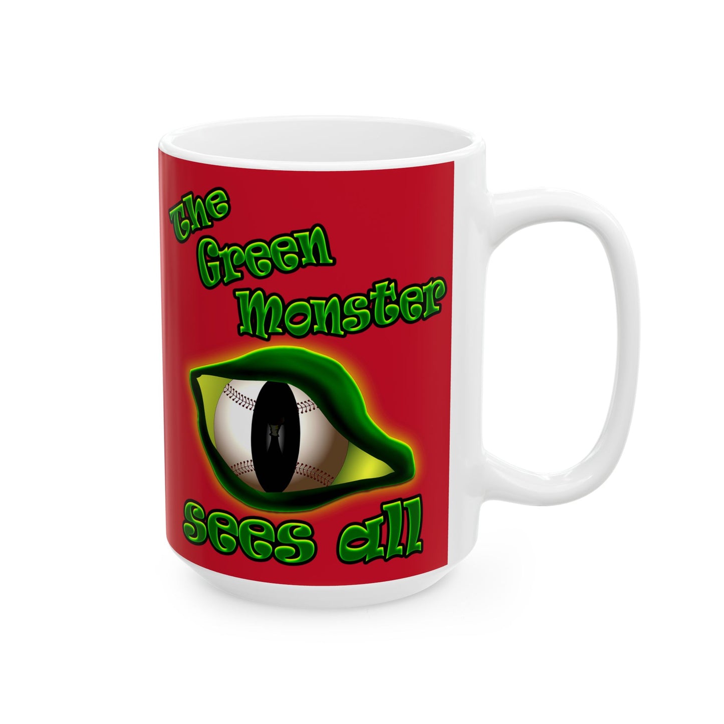 green monster - White Mug (dark red)