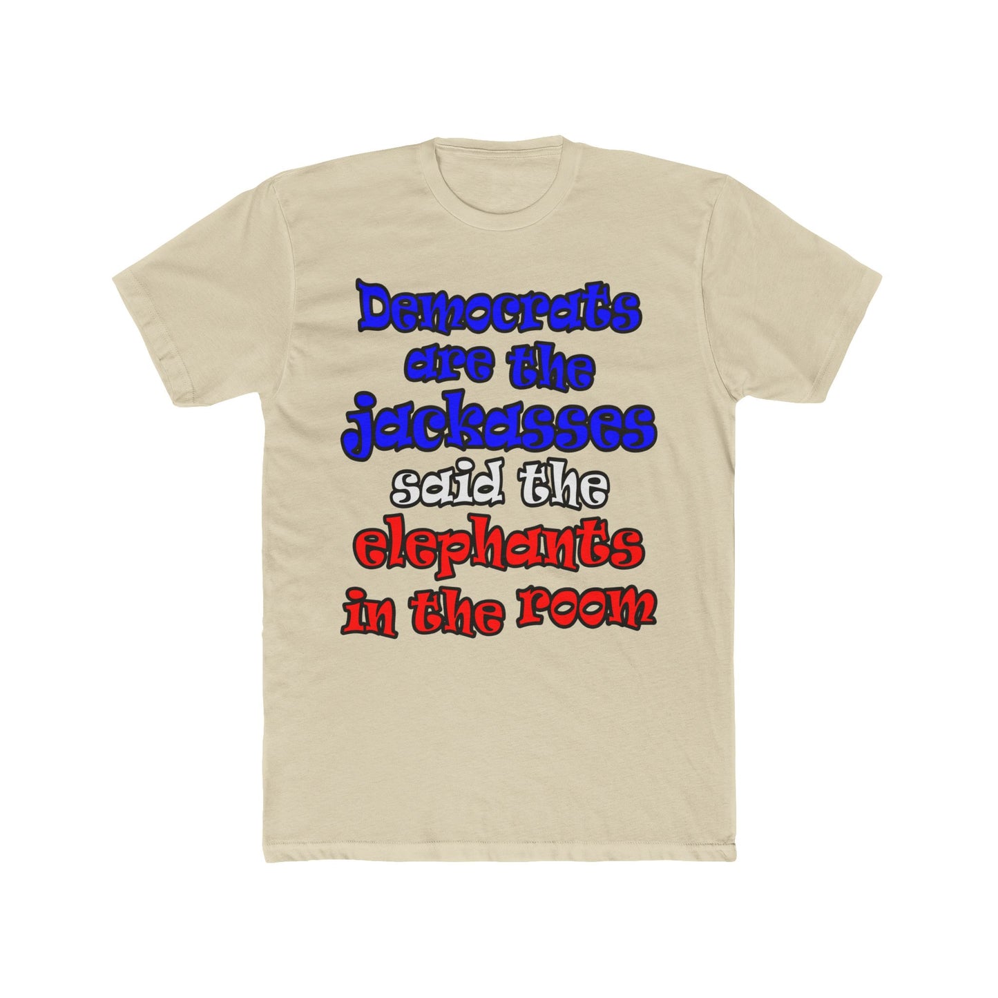 donkeys and elephants - Men's Cotton Crew Tee