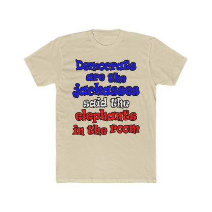 donkeys and elephants - Men's Cotton Crew Tee