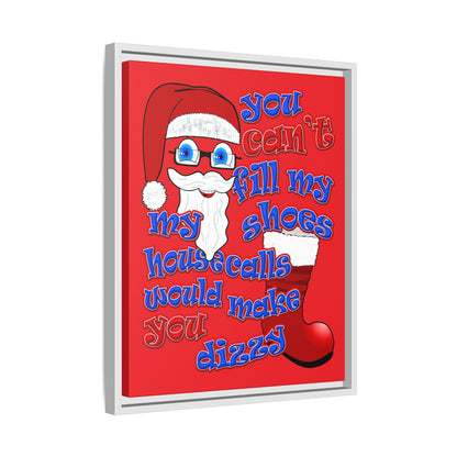 santa's shoes - framed canvas art (red)