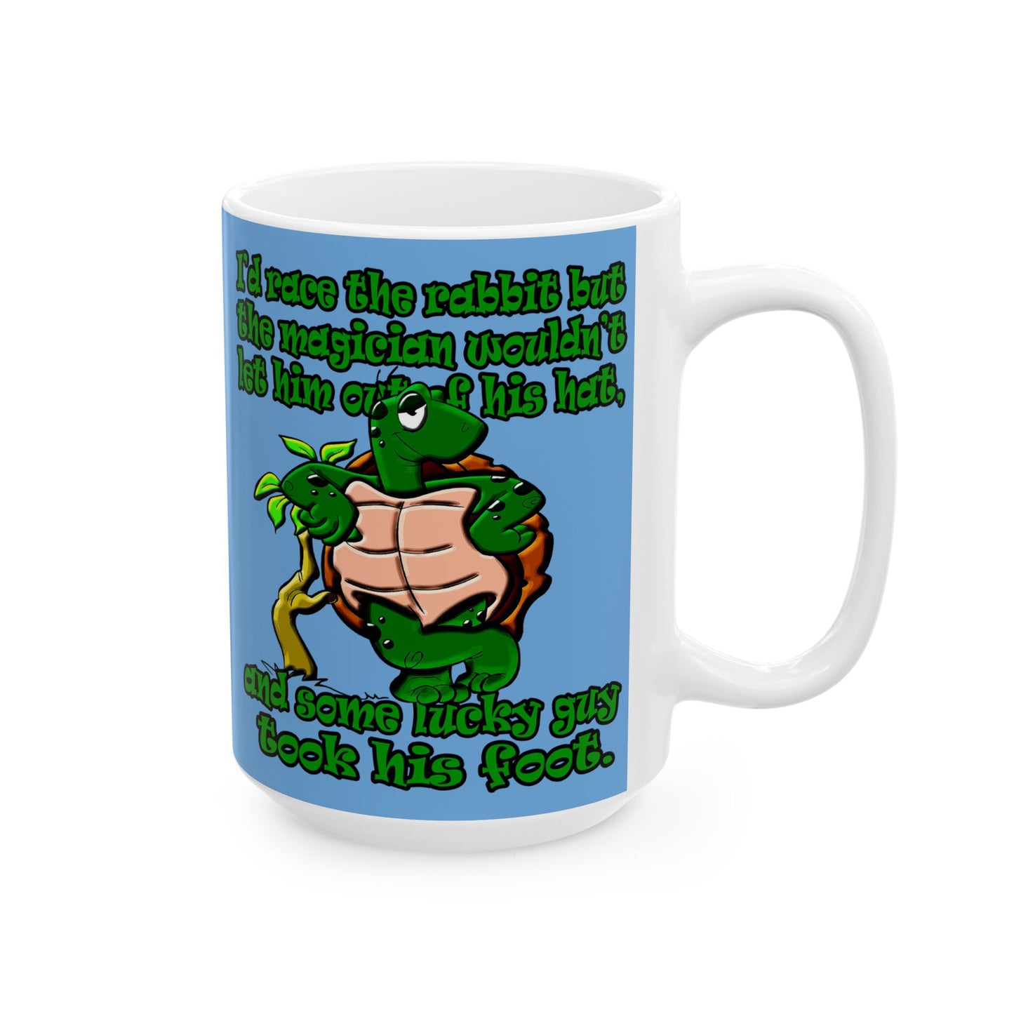 turtle race - White Mug (light blue)