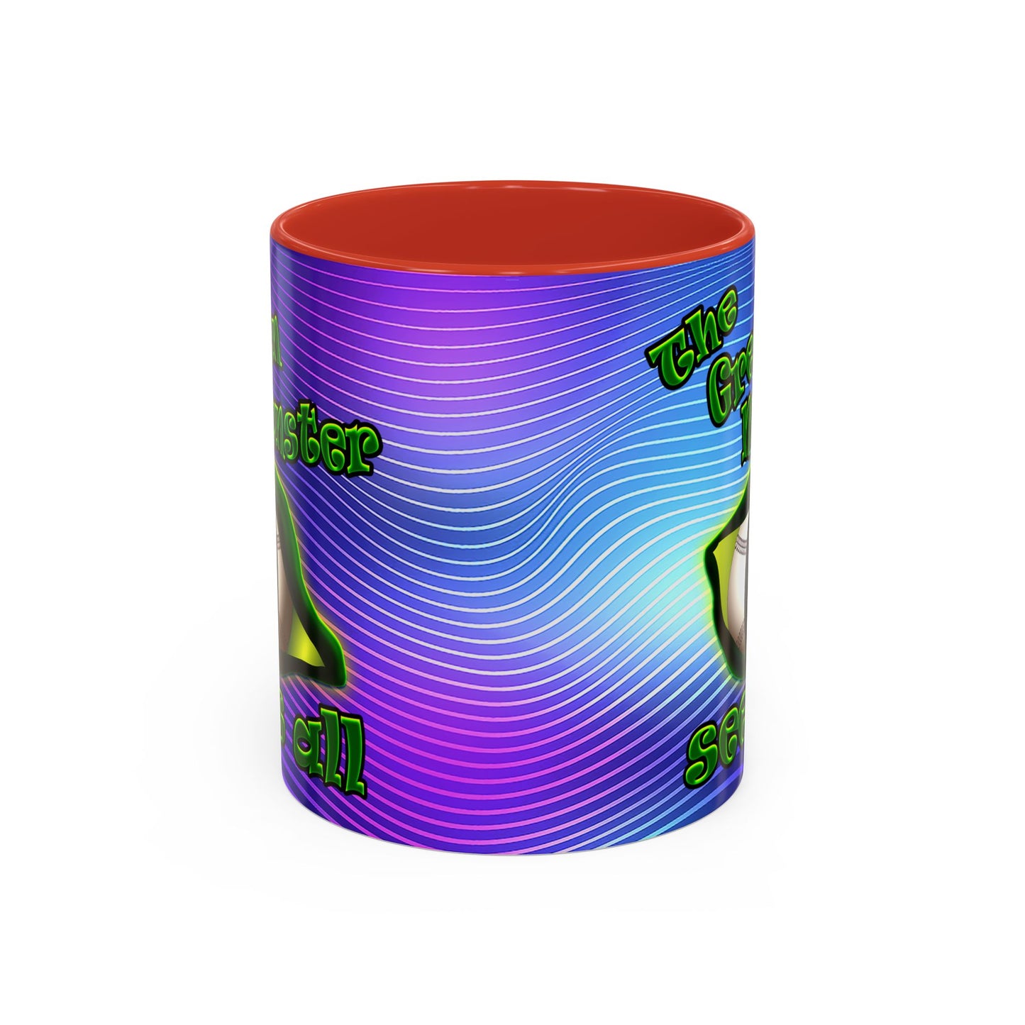 green monster - Accent Mug (purple wave)