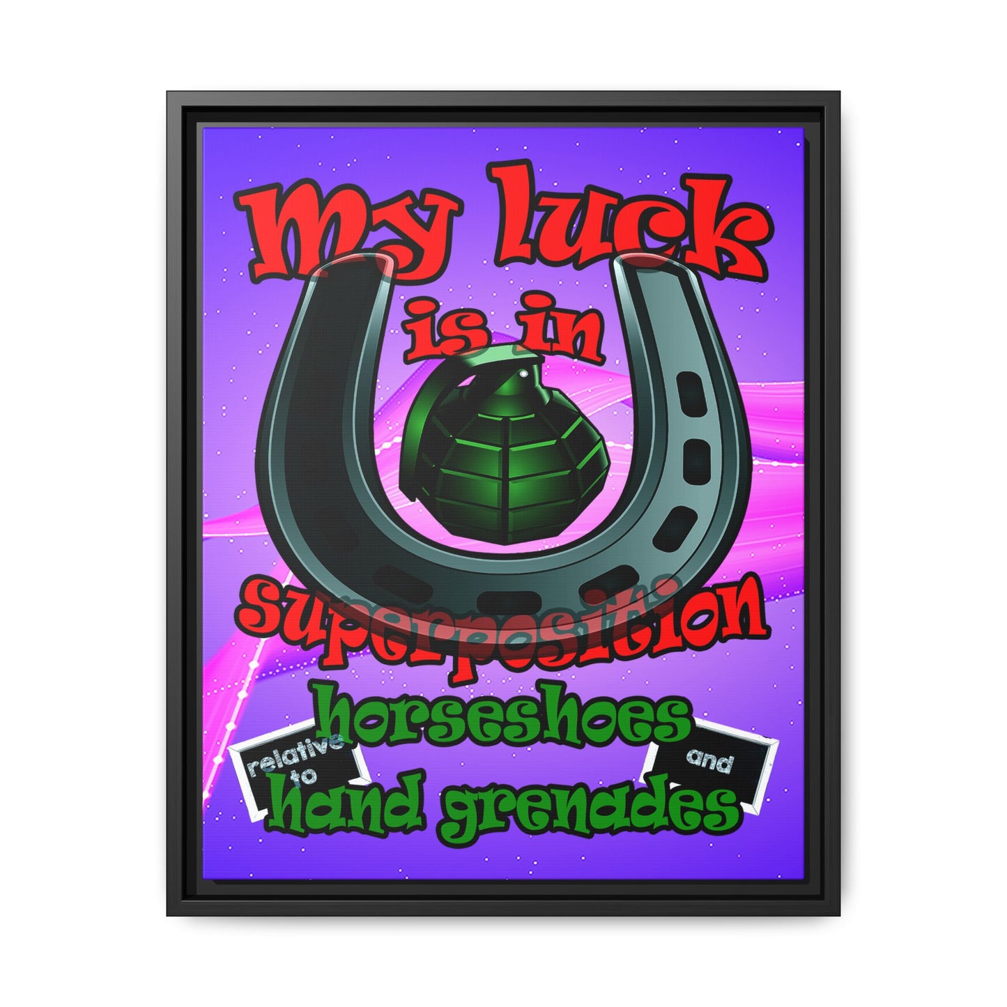 my luck - framed canvas art (purple-pink wave)