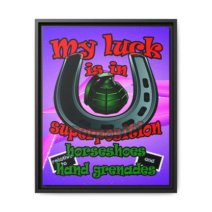 my luck - framed canvas art (purple-pink wave)