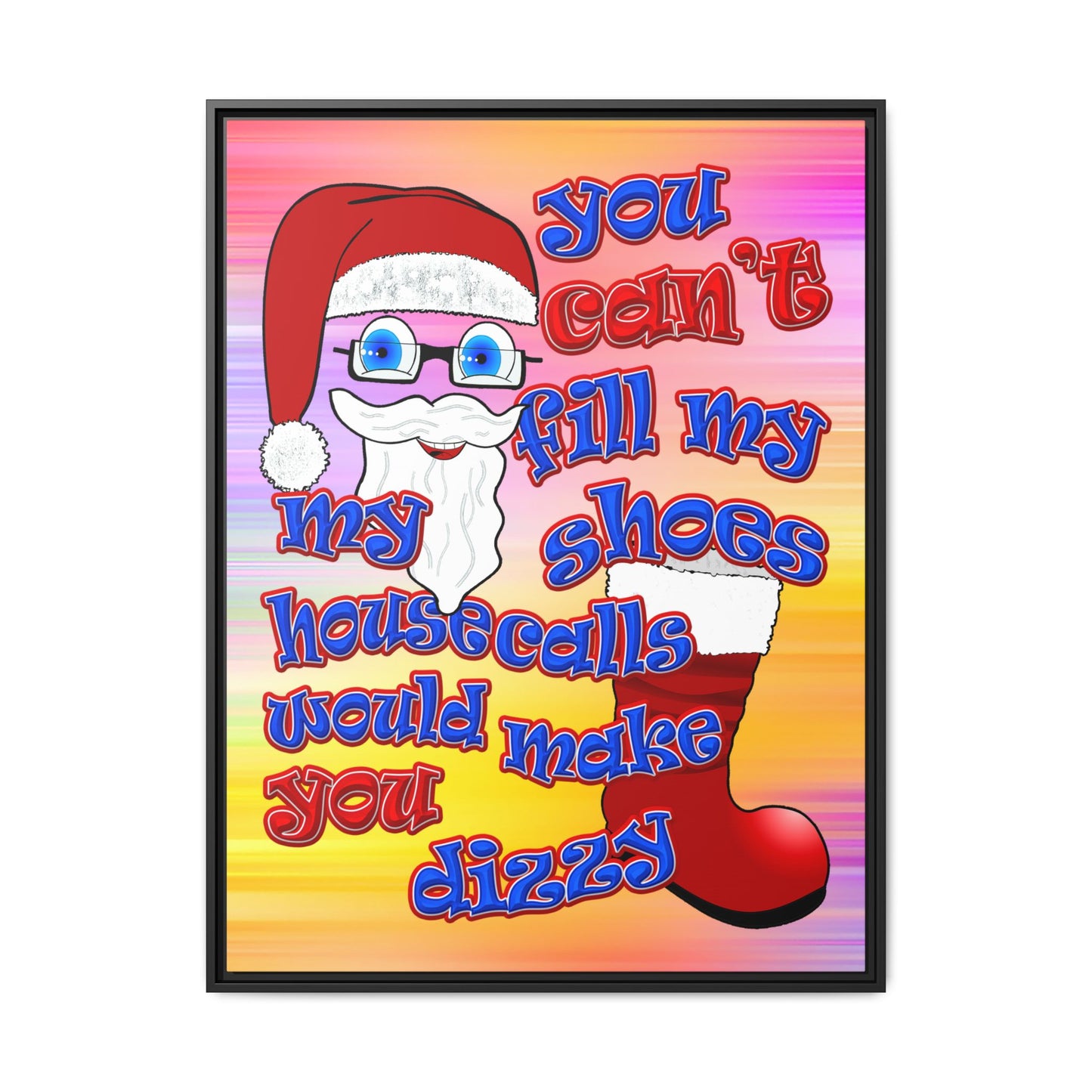 santa's shoes - framed canvas art (color blur)