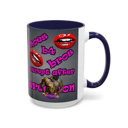 hoes b4 bros - Accent Mug (grey-light grey)