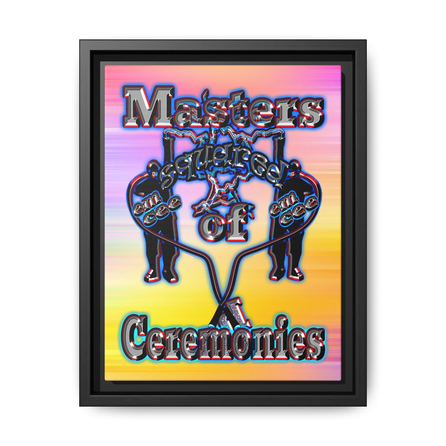 em cee squared - framed canvas art (color blur)