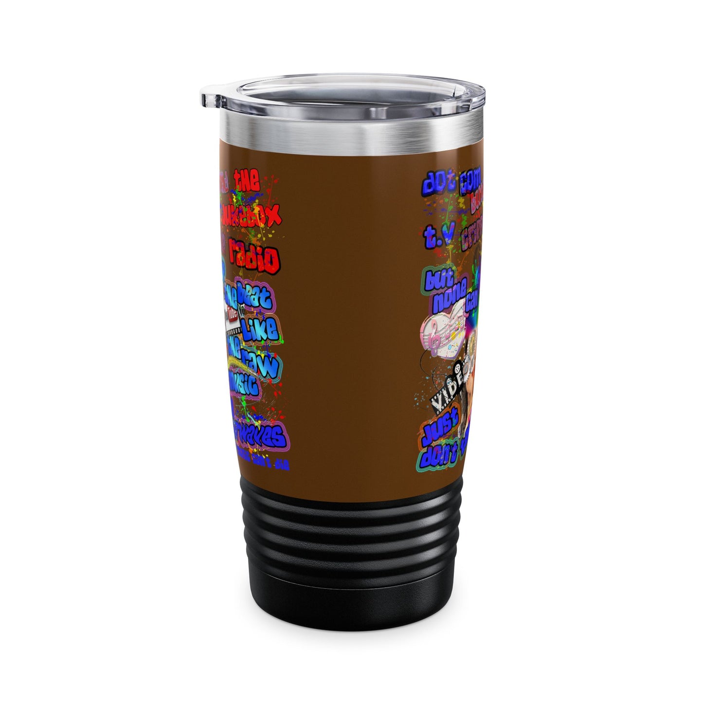 drop the beat - Ringneck Tumbler, 20oz (brown)