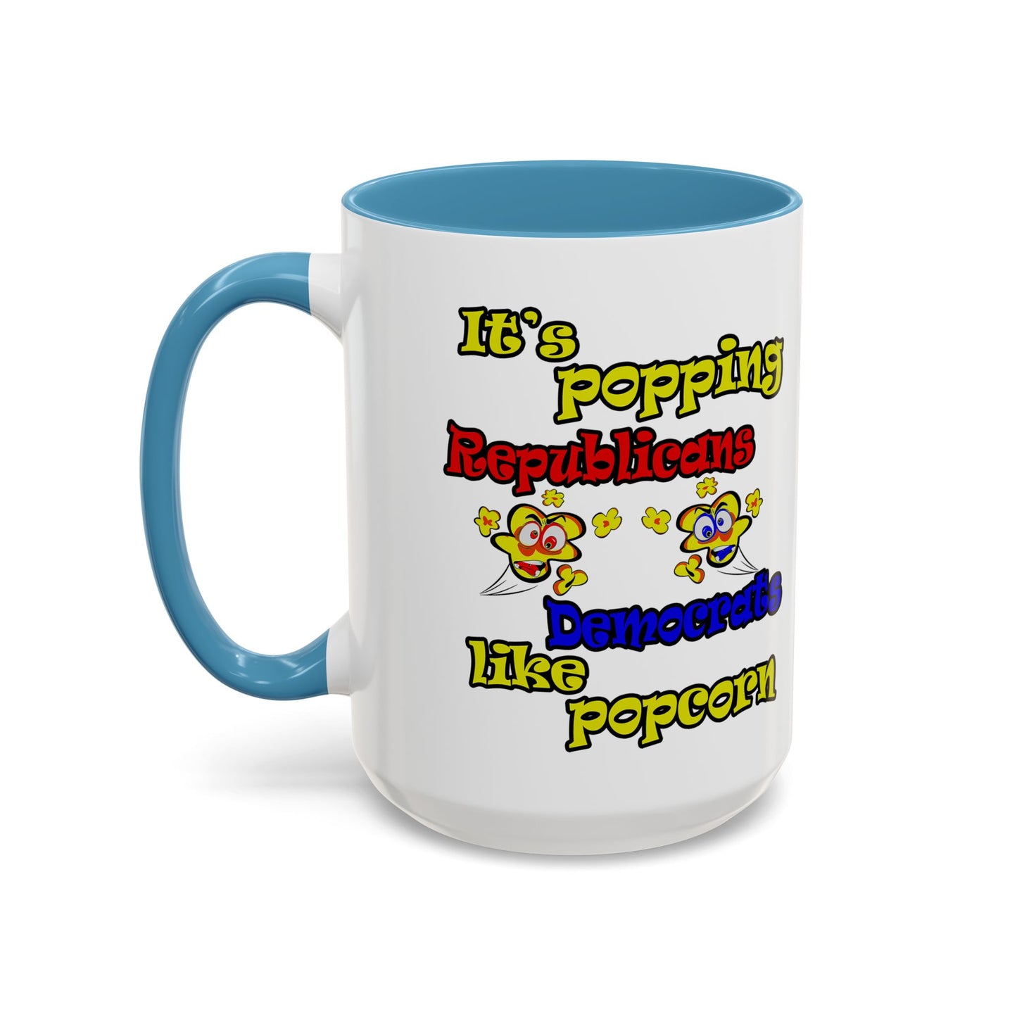 popping like popcorn - Accent Mug (white)