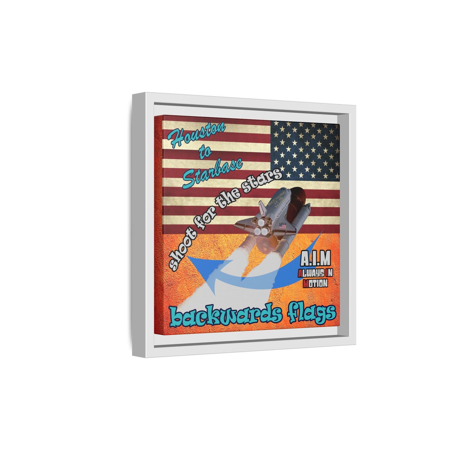 shoot for the stars - framed canvas art (burnt orange)