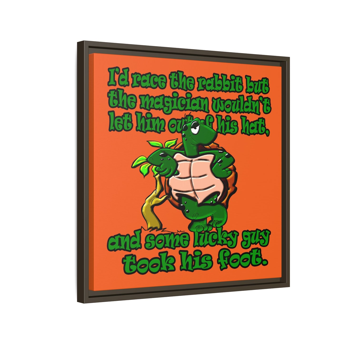 turtle race - framed canvas art (orange)