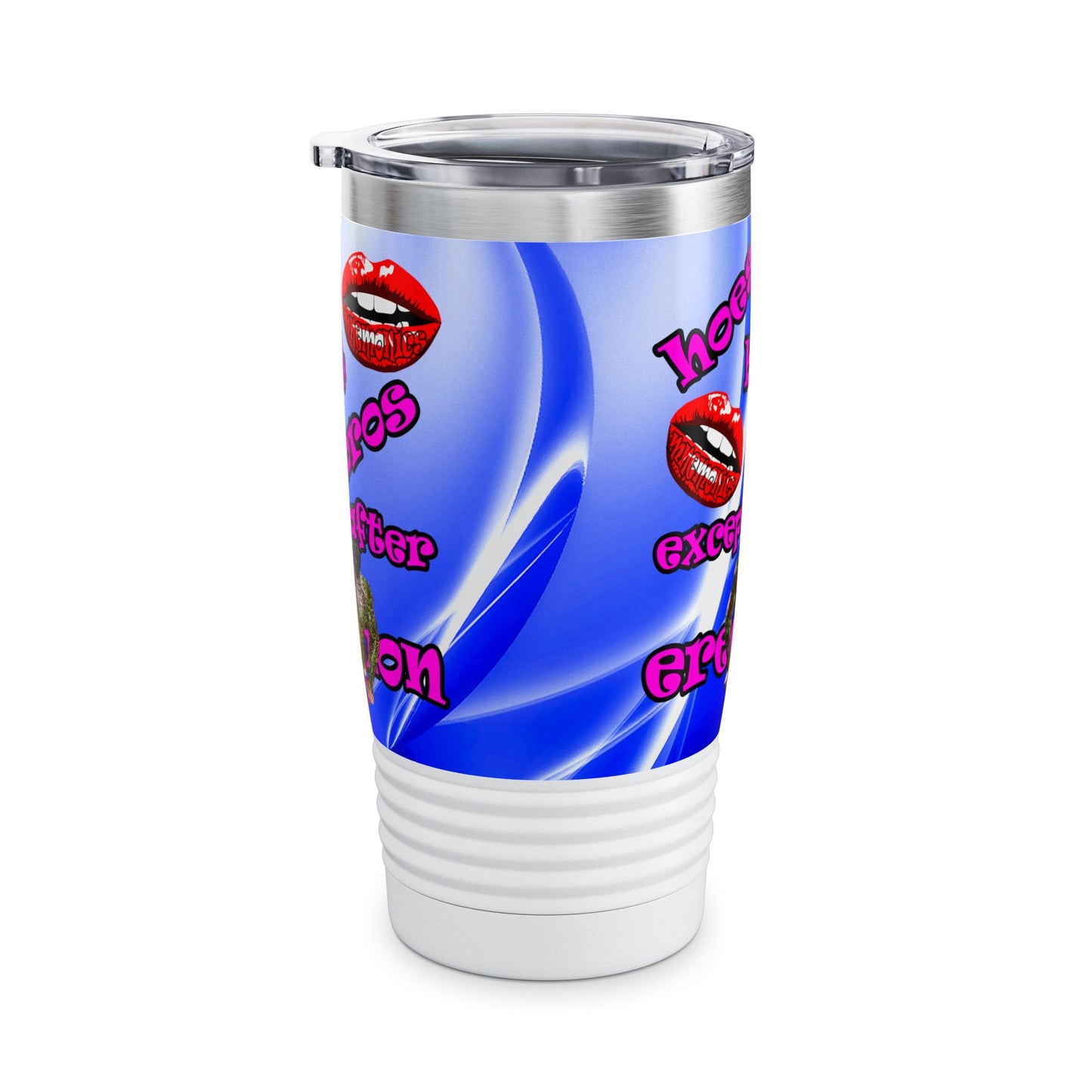 hoes b4 bros - Ringneck Tumbler, 20oz (blue-white wave)