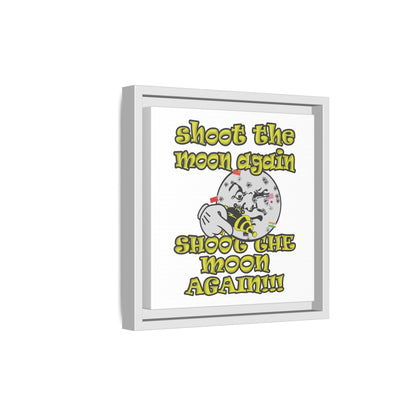 shoot the moon again - framed canvas art (white)