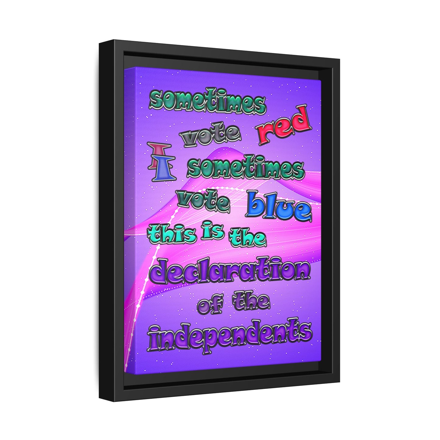 declaration of the independents - framed canvas art (purple-pink wave)