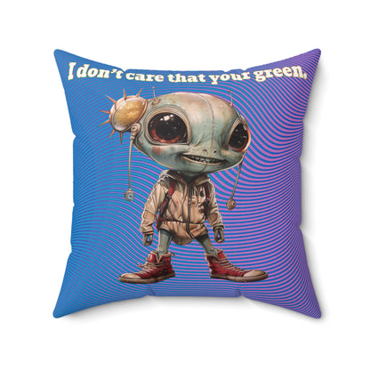 I don't care that your grey - Spun Polyester Square Pillow - (light blue-purple wave)