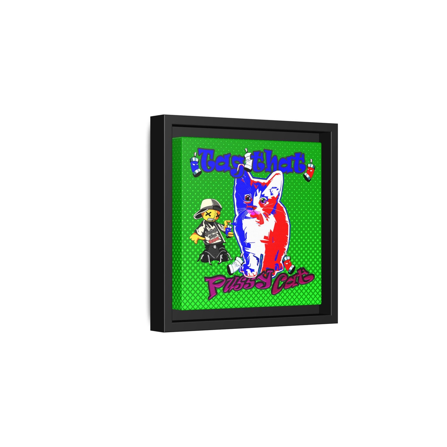 tag that - framed canvas art (logo green)