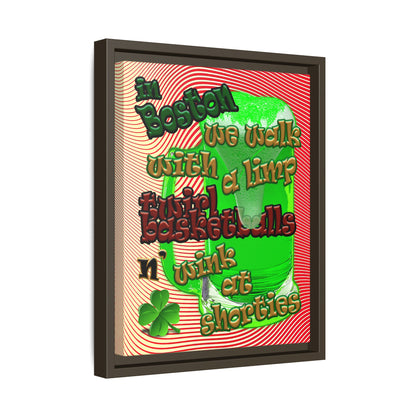 celtics logo - framed canvas art (yellow-orange wave)