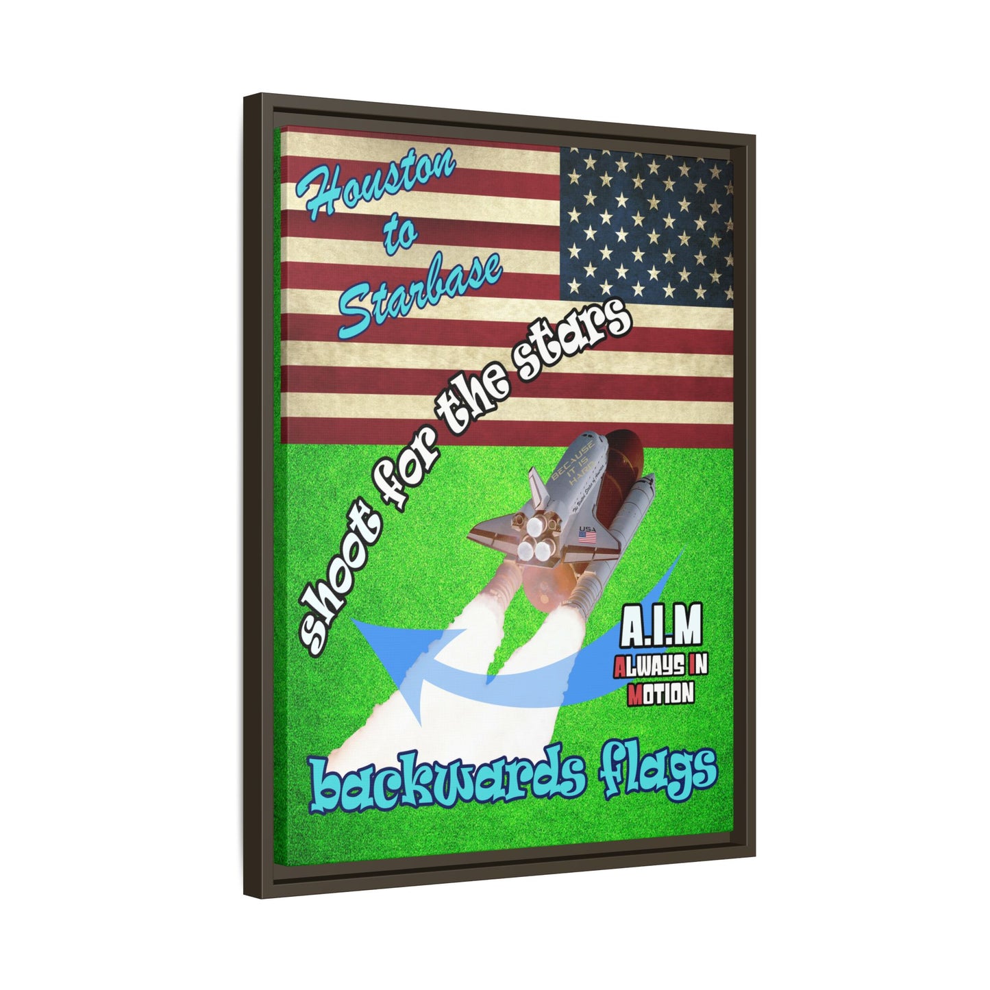 shoot for the stars - framed canvas art (green turf)
