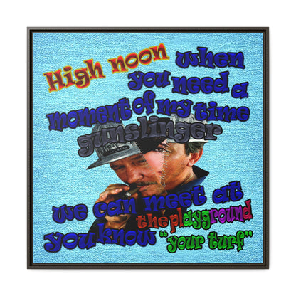 high noon - framed canvas art (faded blue)