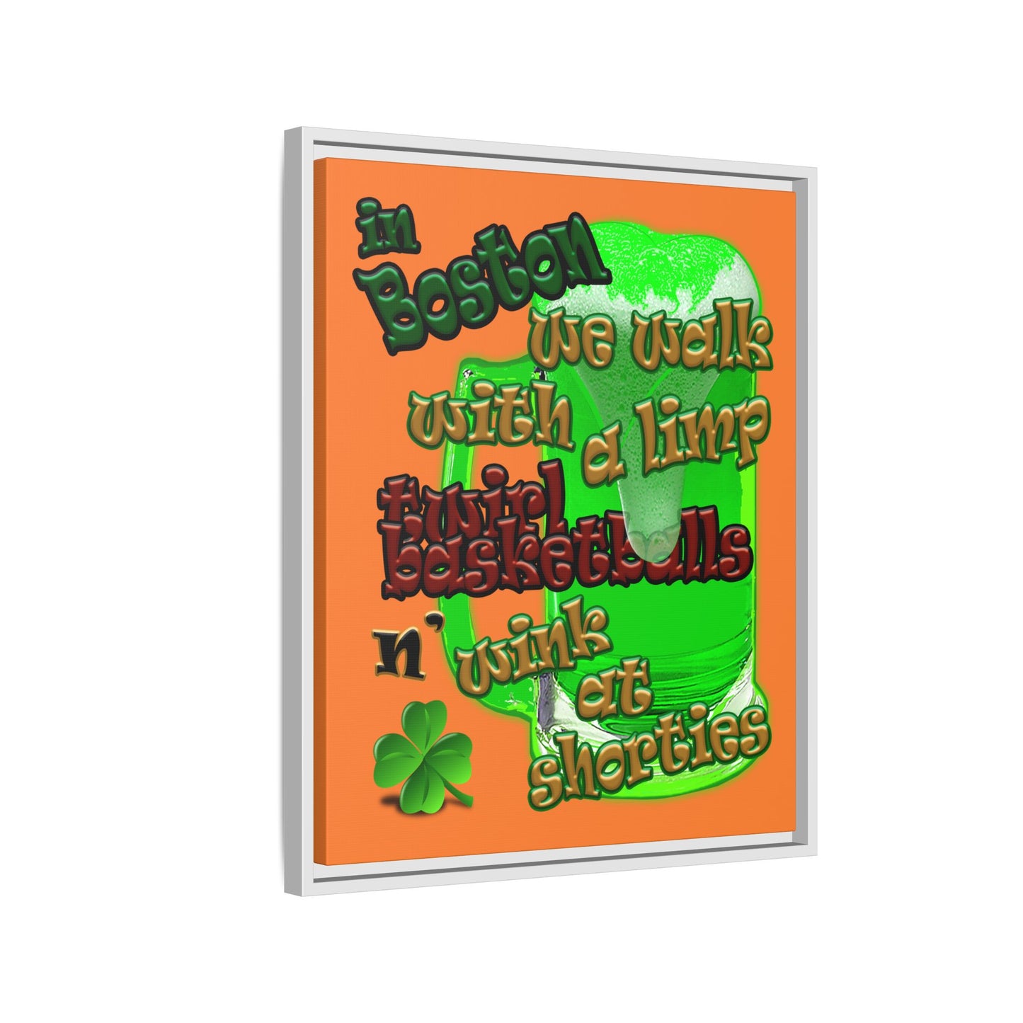 celtics logo - framed canvas art (crusta)