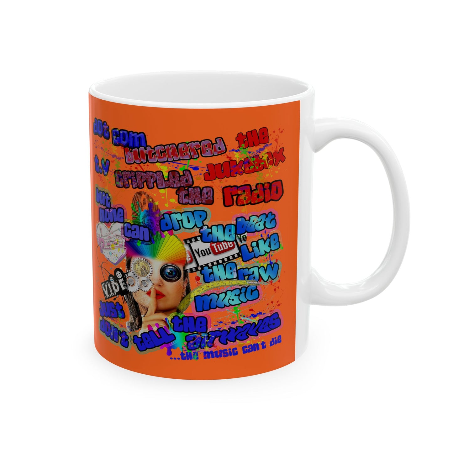 drop the beat - White Mug (orange)