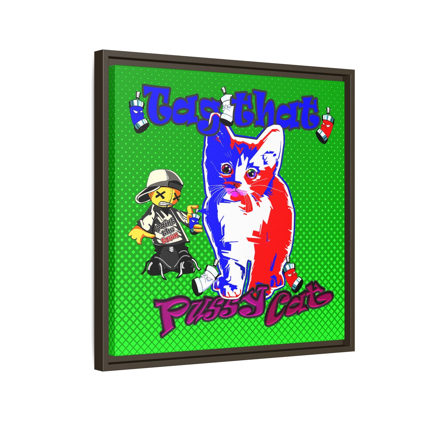 tag that - framed canvas art (logo green)