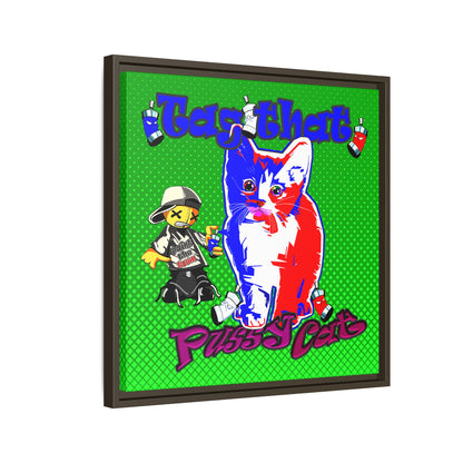 tag that - framed canvas art (logo green)