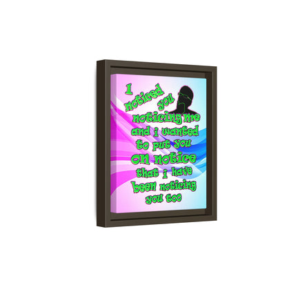 noticed you noticing - framed canvas art (light blue-pink wave)