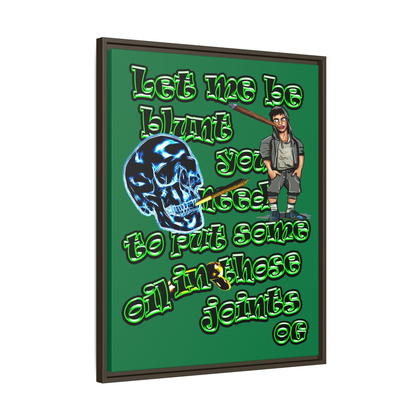 og - framed canvas art (dark green)