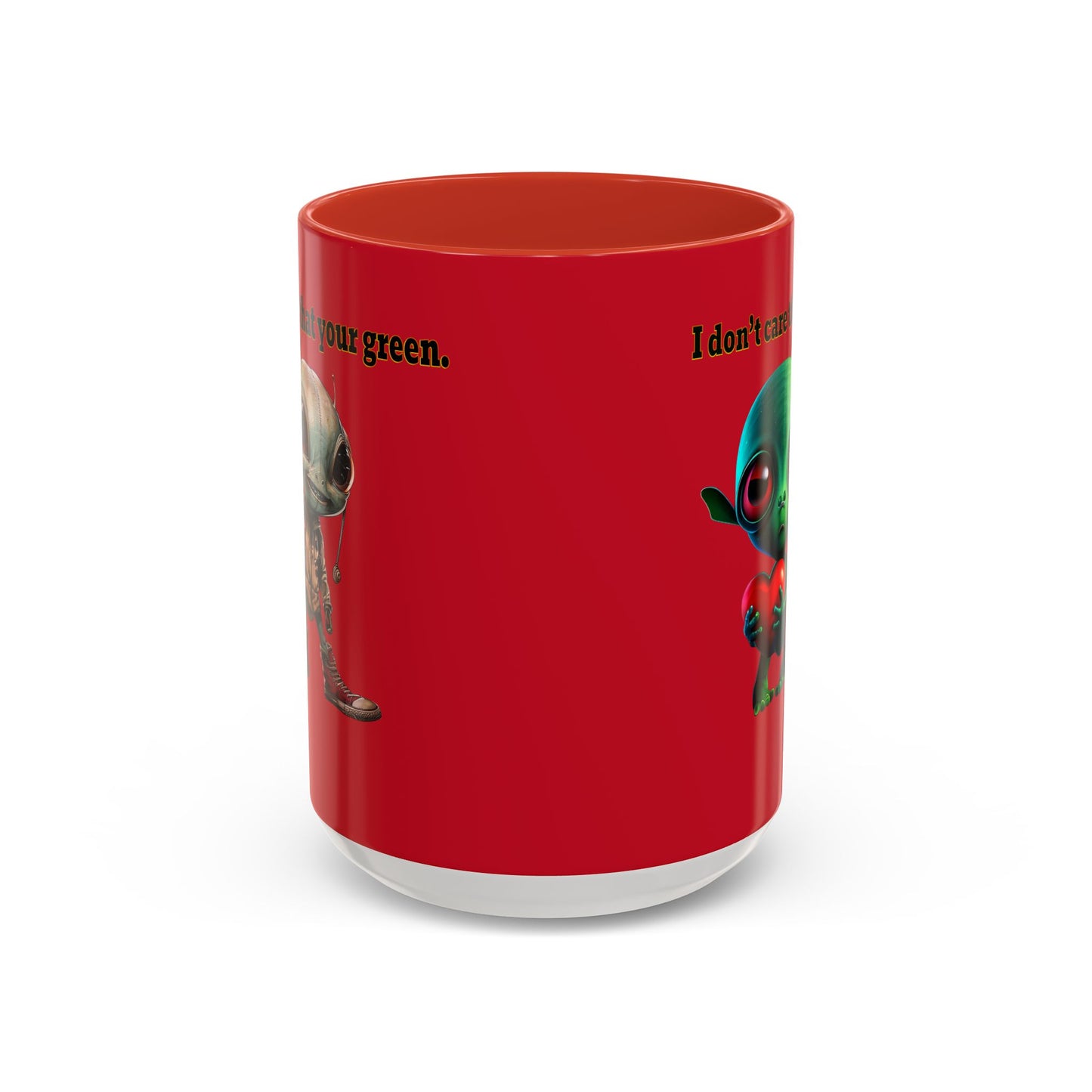 I don't care that your grey - Accent Mug (dark red)