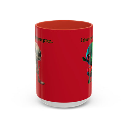 I don't care that your grey - Accent Mug (dark red)