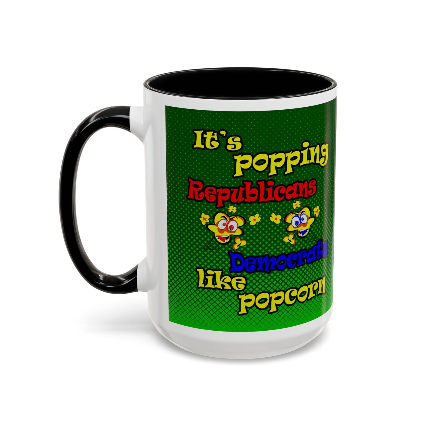 popping like popcorn - Accent Mug (logo green)