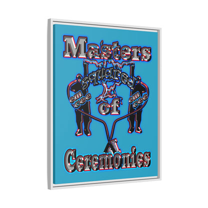 em cee squared - framed canvas art (turquoise)
