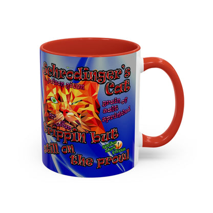 schrodinger's cat - Accent Mug (blue-white wave)