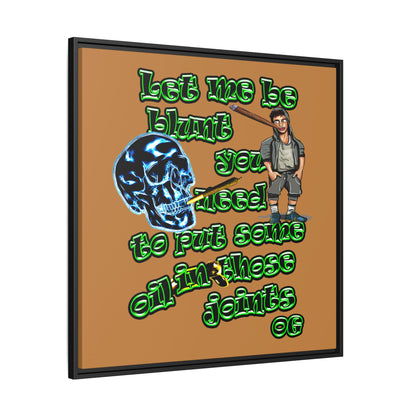 og - framed canvas art (light brown)