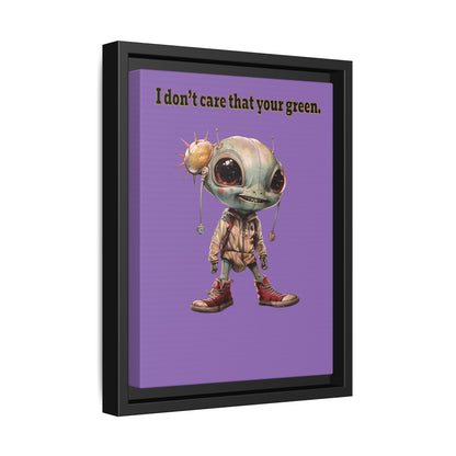 I don't care that your green - framed canvas art (light purple)