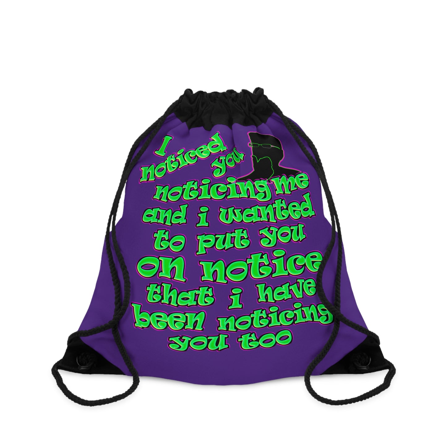 noticed you noticing - Drawstring Bag (purple)