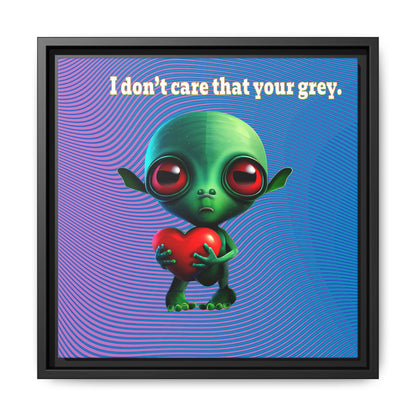 I don't care that your grey - framed canvas art (light blue-purple wave)