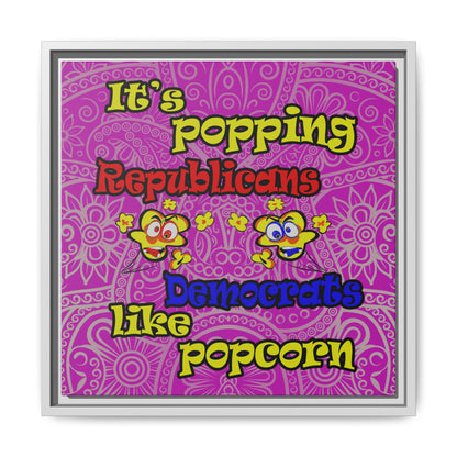 popping like popcorn - framed canvas art (pink swirl)
