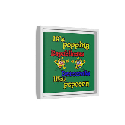popping like popcorn - framed canvas art (dark green)
