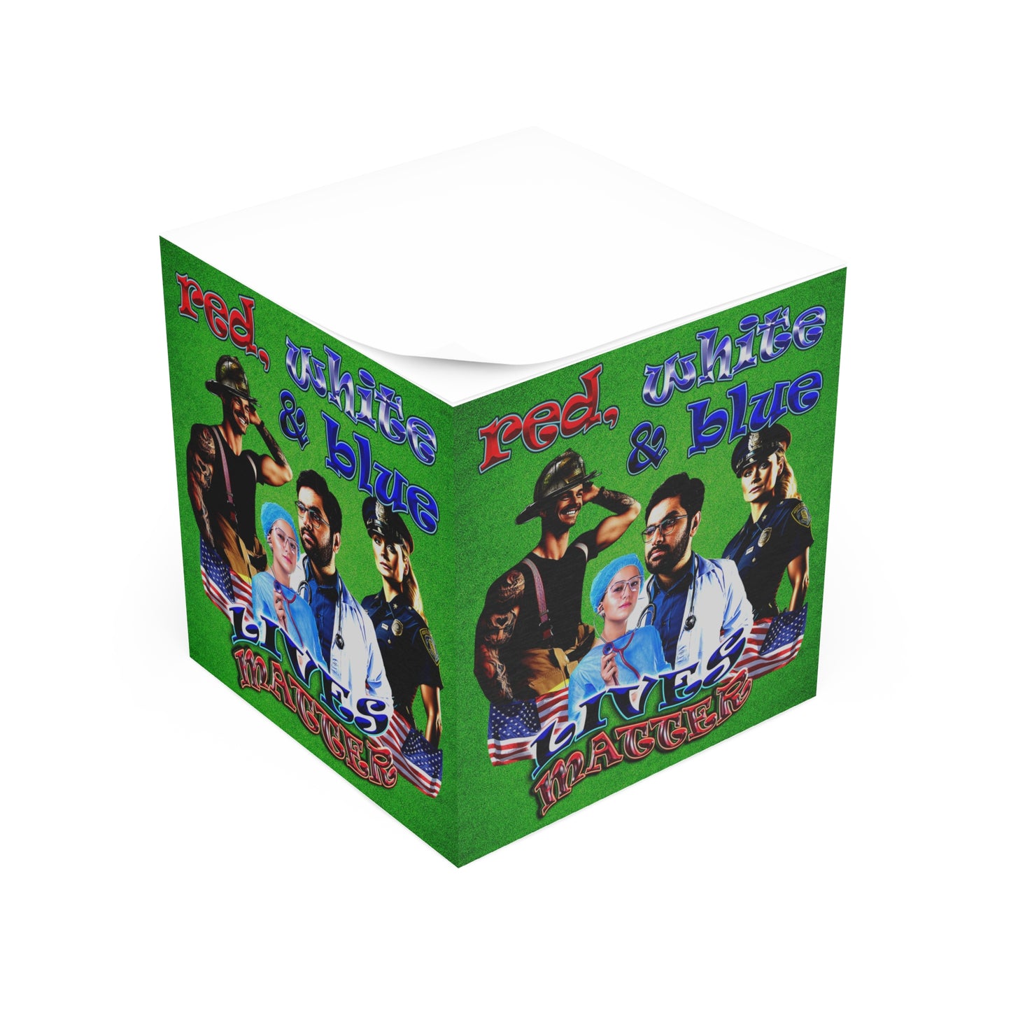 rw&b lives matter - note cube (green turf)