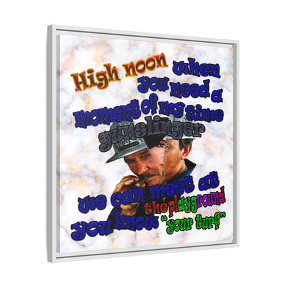 high noon - framed canvas art (white marble)