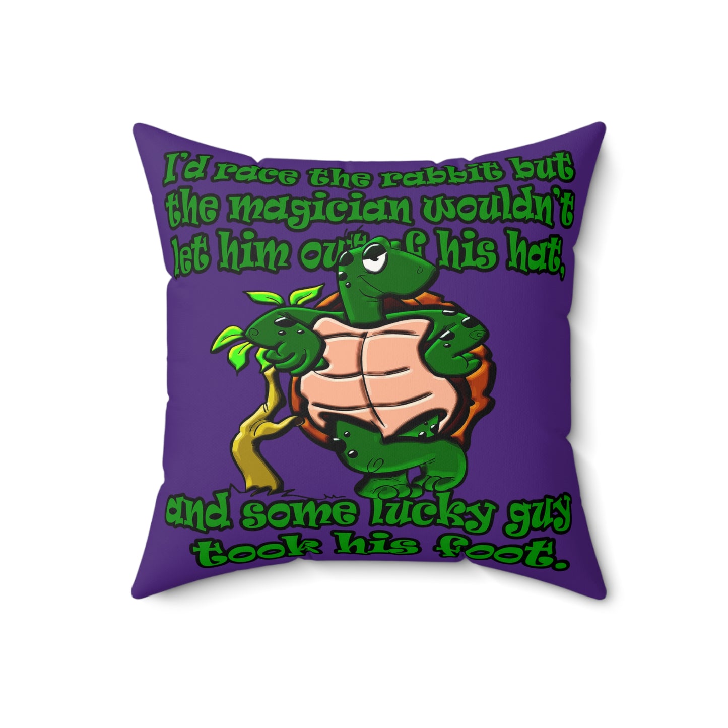turtle race - Faux Suede Square Pillow - (purple)