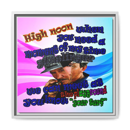 high noon - framed canvas art (light blue-pink wave)