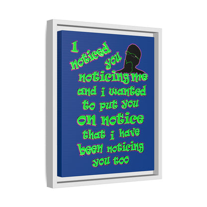 noticed you noticing - framed canvas art (dark blue)